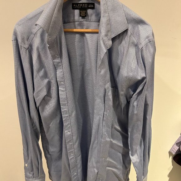 Blue Nailhead Alfred Sung Dress Shirt - Picture 1 of 3